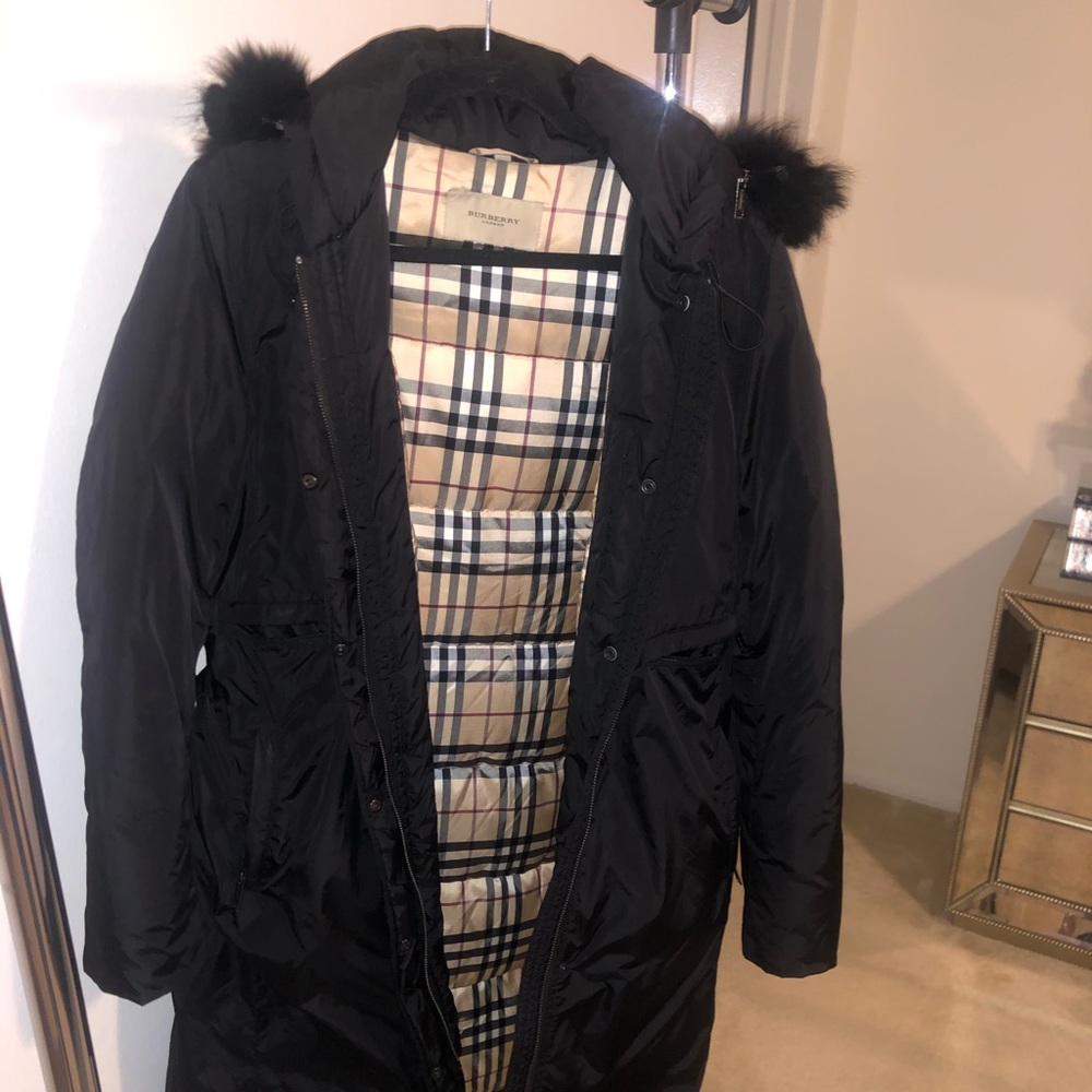 Burberry black goose down jacket size large